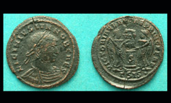 Licinius II, Siscia, Two Victories reverse, Scarce